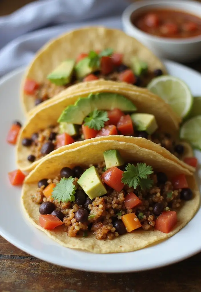 25 Best Vegan Dinner Recipes to Try This Week 1 25 Best Vegan Dinner Recipes to Try This Week - 1. Quinoa and Black Bean Tacos