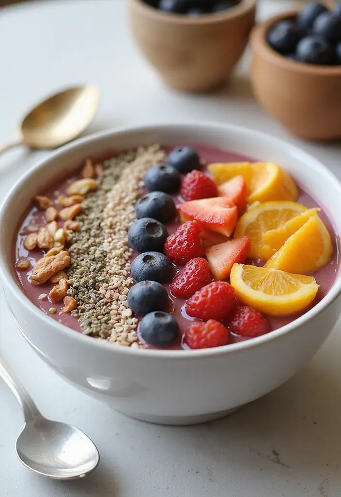 25 High Protein Raw Vegan Recipes Full of Energy 55 25 High Protein Raw Vegan Recipes Full of Energy - 9. Protein-Packed Energy Smoothie Bowl