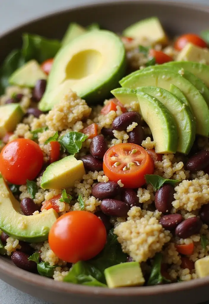 25 High Protein Vegan Salad Recipes for Clean Eating 1 25 High Protein Vegan Salad Recipes for Clean Eating - 1. Quinoa & Black Bean Power Salad