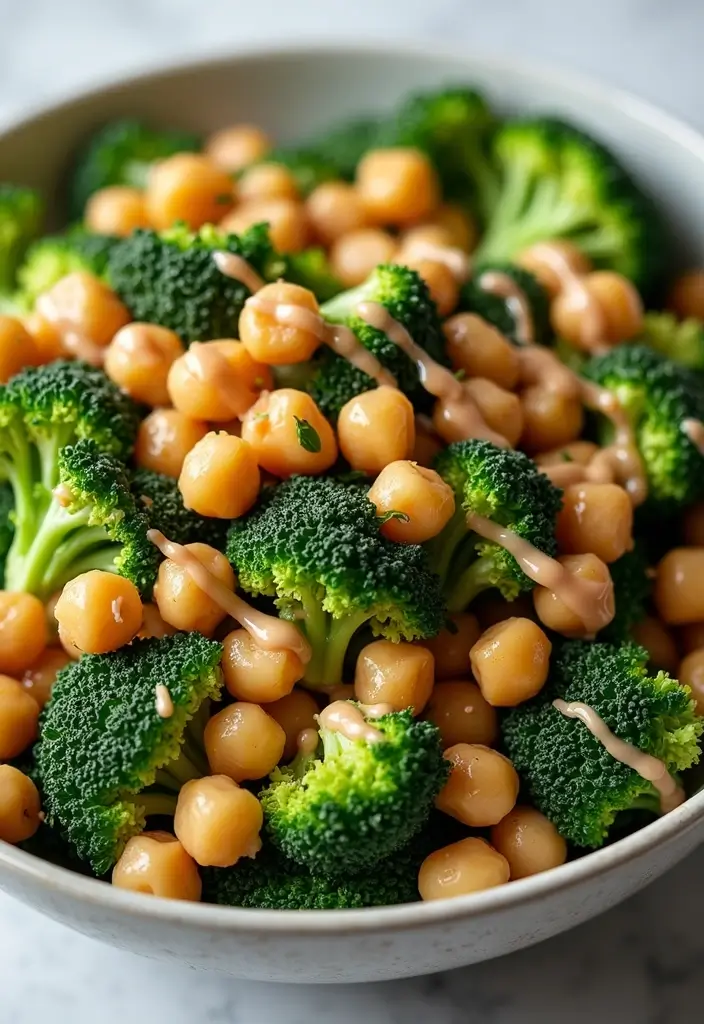 25 High Protein Vegan Salad Recipes for Clean Eating 74 25 High Protein Vegan Salad Recipes for Clean Eating - 12. Broccoli & Chickpea Salad