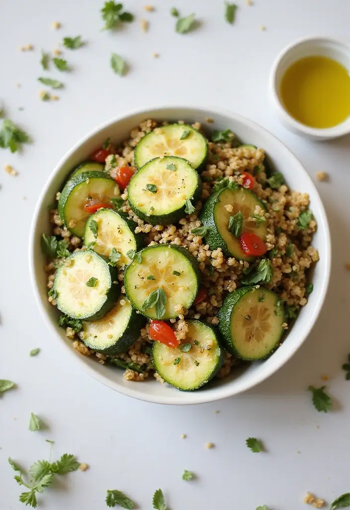 25 High Protein Vegan Salad Recipes for Clean Eating 81 25 High Protein Vegan Salad Recipes for Clean Eating - 13. Zucchini & Quinoa Salad