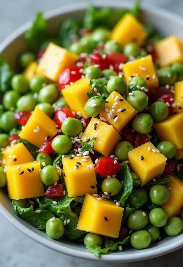 25 High Protein Vegan Salad Recipes for Clean Eating 20 25 High Protein Vegan Salad Recipes for Clean Eating - 4. Edamame & Mango Salad