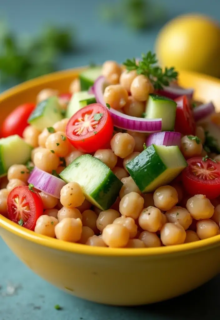 25 High Protein Vegan Salad Recipes for Clean Eating 55 25 High Protein Vegan Salad Recipes for Clean Eating - 9. Mediterranean Chickpea Salad