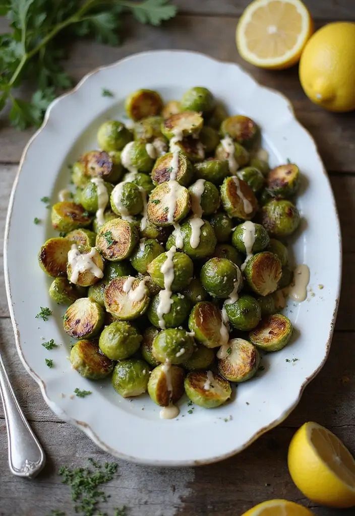 25 Low Carb Vegan Recipes for Every Day 81 25 Low Carb Vegan Recipes for Every Day - 13. Roasted Brussels Sprouts with Tahini
