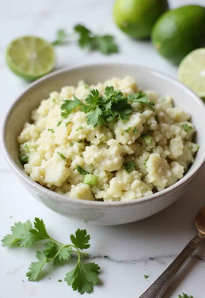 25 Low Carb Vegan Recipes for Every Day 135 25 Low Carb Vegan Recipes for Every Day - 21. Cilantro Lime Cauliflower Rice