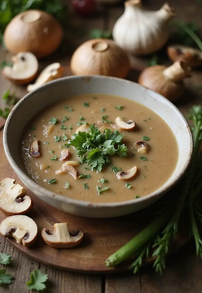 25 Low Carb Vegan Recipes for Every Day 13 25 Low Carb Vegan Recipes for Every Day - 3. Creamy Vegan Mushroom Soup