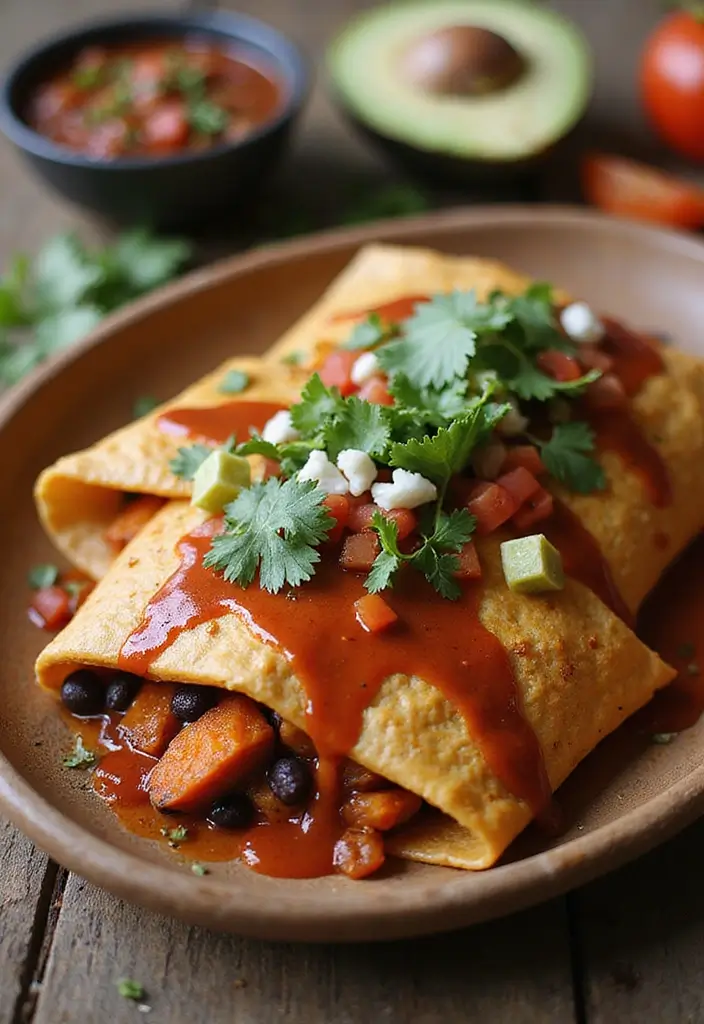 25 Vegan Dutch Oven Recipes for Family Dinners 88 25 Vegan Dutch Oven Recipes for Family Dinners - 14. Sweet Potato and Black Bean Enchiladas