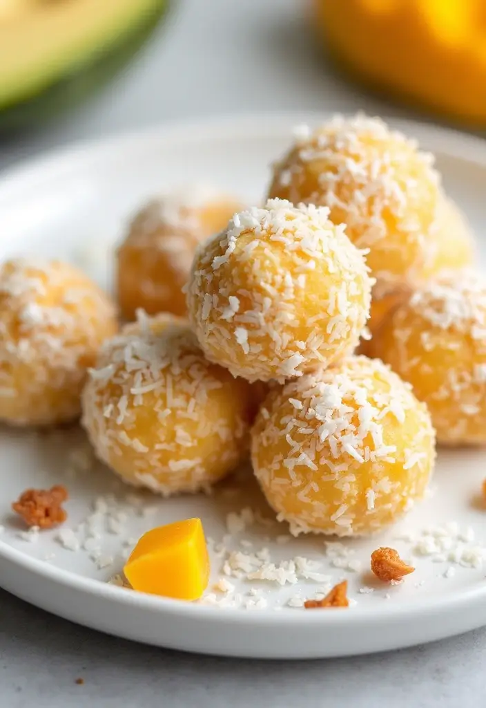 25 Vegan Gluten Free Appetizer Recipes for Any Party 97 25 Vegan Gluten Free Appetizer Recipes for Any Party - 15. Coconut Mango Energy Bites
