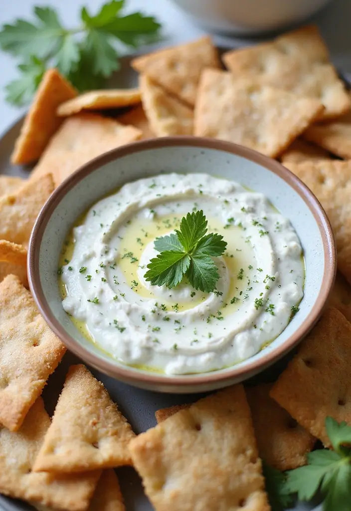 25 Vegan Gluten Free Appetizer Recipes for Any Party 147 25 Vegan Gluten Free Appetizer Recipes for Any Party - 23. Vegan Tzatziki with Pita Chips