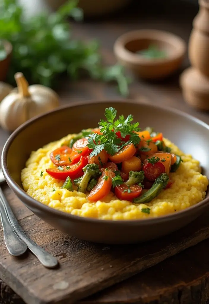 25 Vegan Gluten Free Crockpot Recipes for Busy Days 77 25 Vegan Gluten Free Crockpot Recipes for Busy Days - 13. Garlic & Herb Polenta with Vegetables