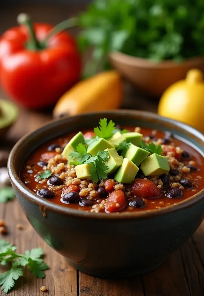 25 Vegan Gluten Free Crockpot Recipes for Busy Days 25 25 Vegan Gluten Free Crockpot Recipes for Busy Days - 5. Quinoa & Black Bean Chili
