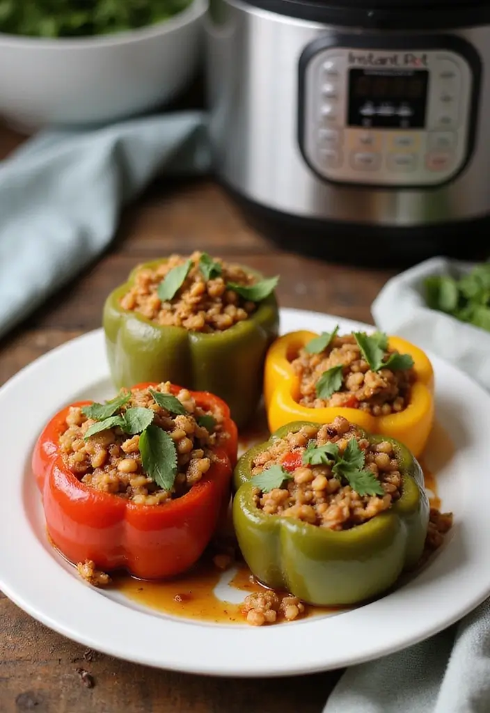 25 Vegan Instant Pot Recipes for Quick Meals 80 25 Vegan Instant Pot Recipes for Quick Meals - 14. Instant Pot Vegan Stuffed Peppers