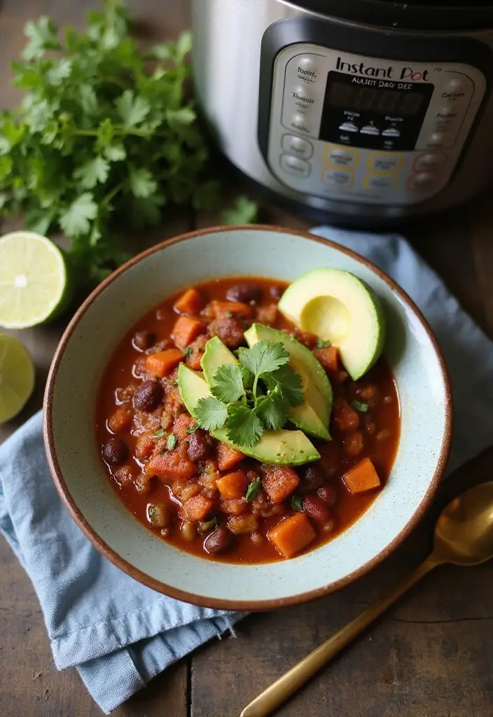 25 Vegan Instant Pot Recipes for Quick Meals 8 25 Vegan Instant Pot Recipes for Quick Meals - 2. One-Pot Vegan Chili