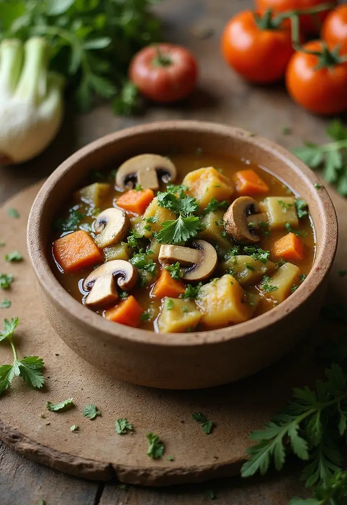 25 Vegan Mushroom Soup Recipes for Cozy Evenings 90 25 Vegan Mushroom Soup Recipes for Cozy Evenings - 14. Hearty Mushroom and Vegetable Soup
