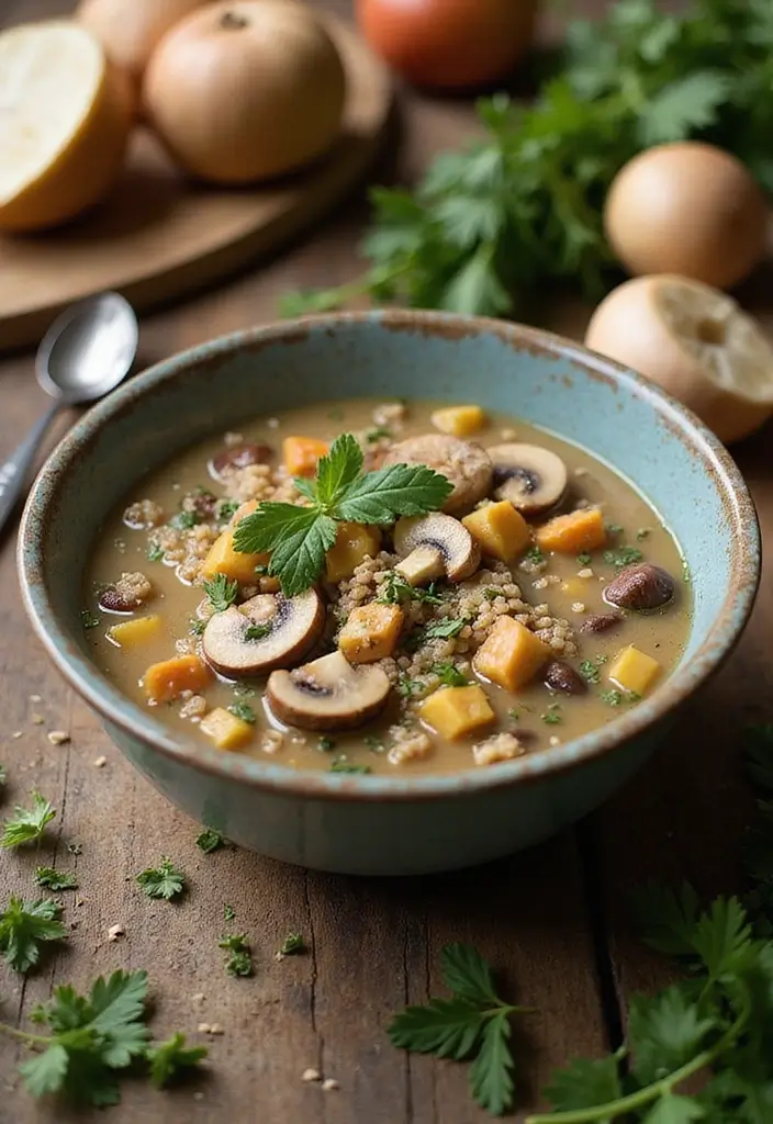 25 Vegan Mushroom Soup Recipes for Cozy Evenings 111 25 Vegan Mushroom Soup Recipes for Cozy Evenings - 17. Mushroom and Quinoa Soup