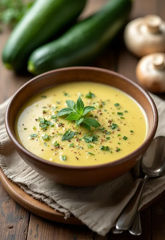25 Vegan Mushroom Soup Recipes for Cozy Evenings 163 25 Vegan Mushroom Soup Recipes for Cozy Evenings - 25. Zucchini and Mushroom Soup