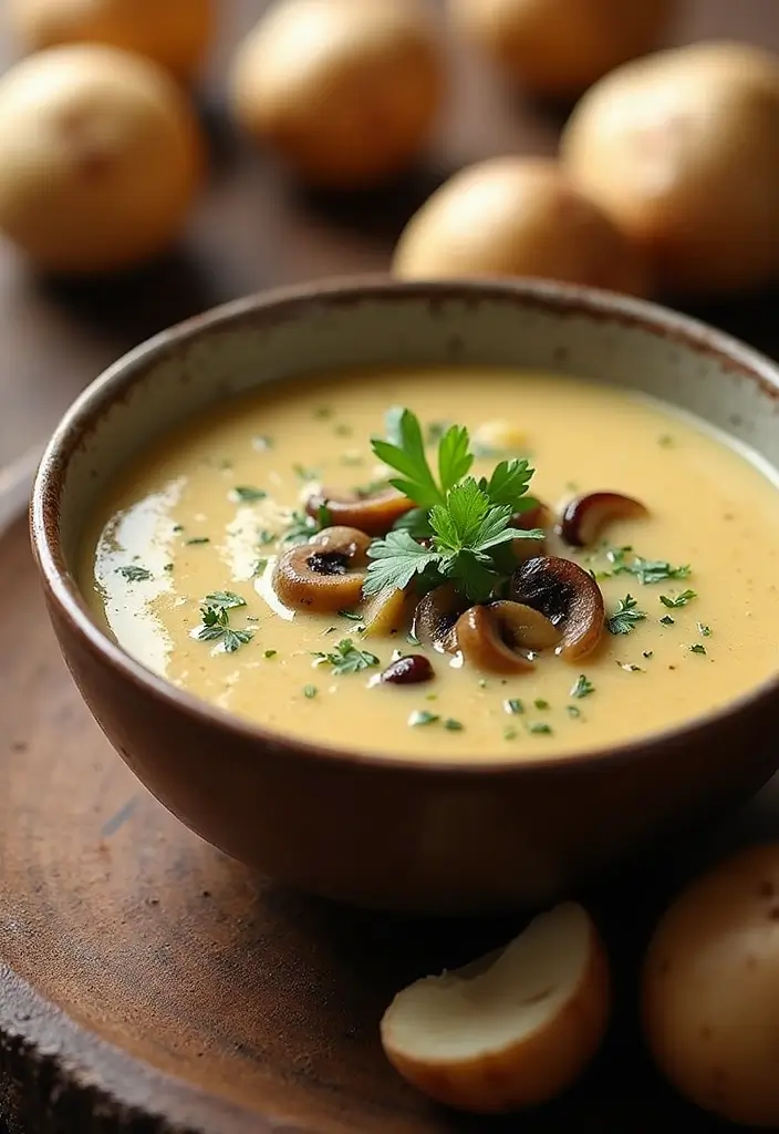 25 Vegan Mushroom Soup Recipes for Cozy Evenings 43 25 Vegan Mushroom Soup Recipes for Cozy Evenings - 7. Creamy Mushroom and Potato Soup