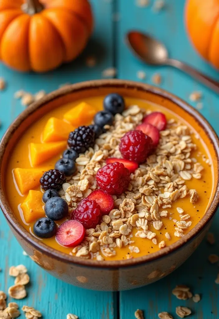 26 Gluten Free Vegan Pumpkin Recipes for Autumn 29 26 Gluten Free Vegan Pumpkin Recipes for Autumn - 5. Pumpkin Smoothie Bowl