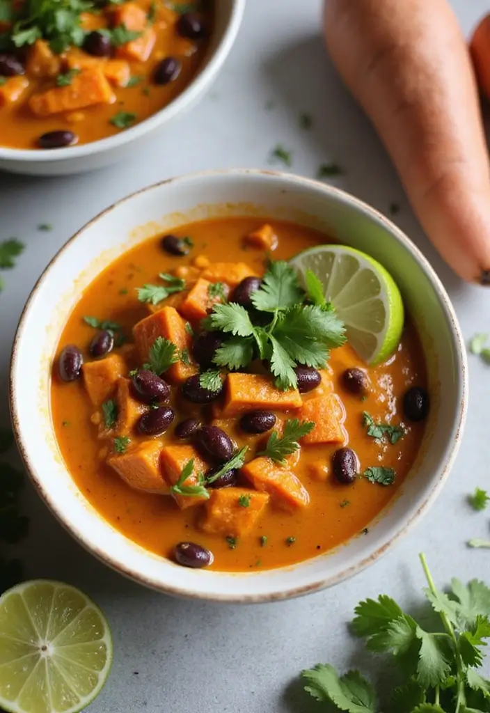 26 Vegan Crock Pot Recipes for Effortless Cooking 69 26 Vegan Crock Pot Recipes for Effortless Cooking - 11. Sweet Potato and Black Bean Soup