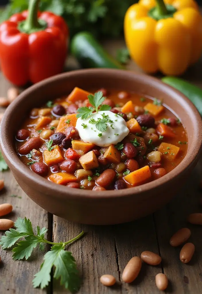 26 Vegan Crock Pot Recipes for Effortless Cooking 55 26 Vegan Crock Pot Recipes for Effortless Cooking - 9. Rustic Vegetable and Bean Chili