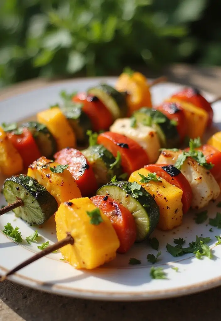 26 Vegan Fourth of July Recipes for a Festive Table 1 26 Vegan Fourth of July Recipes for a Festive Table - 1. Grilled Veggie Skewers