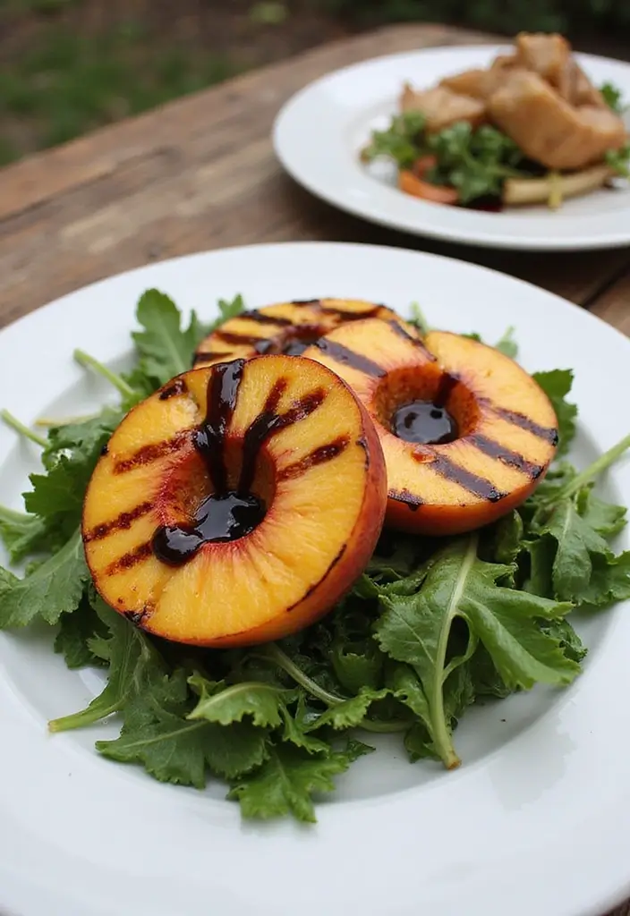 26 Vegan Fourth of July Recipes for a Festive Table 60 26 Vegan Fourth of July Recipes for a Festive Table - 10. Grilled Peach and Arugula Salad