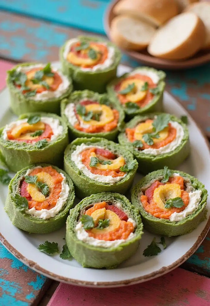 26 Vegan Fourth of July Recipes for a Festive Table 144 26 Vegan Fourth of July Recipes for a Festive Table - 22. Vegan Cream Cheese and Veggie Wraps