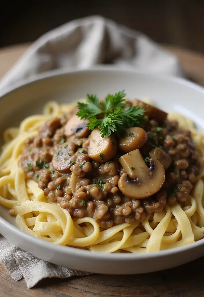 26 Vegan Lentil Recipes Packed with Protein 103 26 Vegan Lentil Recipes Packed with Protein - 17. Lentil and Mushroom Stroganoff