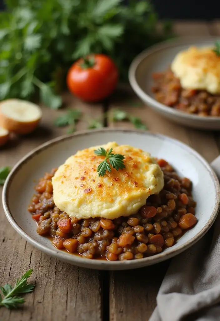 26 Vegan Lentil Recipes Packed with Protein 34 26 Vegan Lentil Recipes Packed with Protein - 6. Lentil Shepherd's Pie
