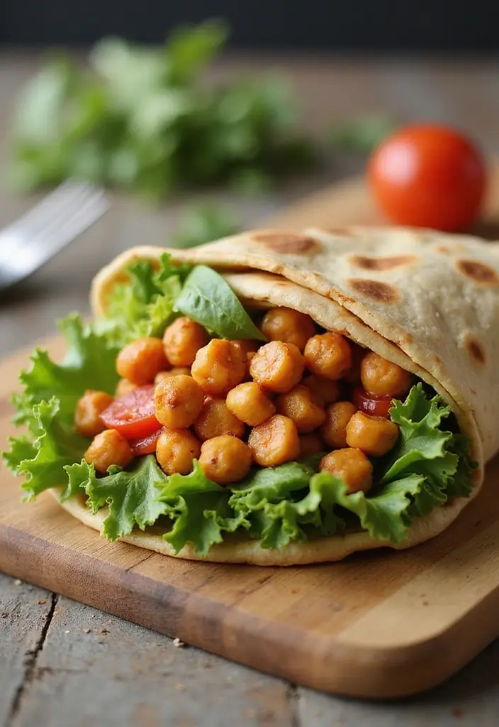 26 Vegan Meat Recipes Using Plant-Based Protein 70 26 Vegan Meat Recipes Using Plant-Based Protein - 12. Spicy Chickpea Wraps