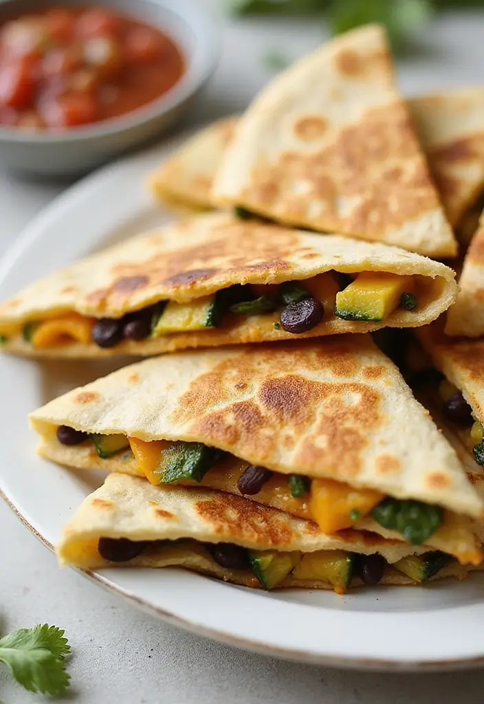 26 Vegan Meat Recipes Using Plant-Based Protein 117 26 Vegan Meat Recipes Using Plant-Based Protein - 19. Zucchini & Black Bean Quesadillas