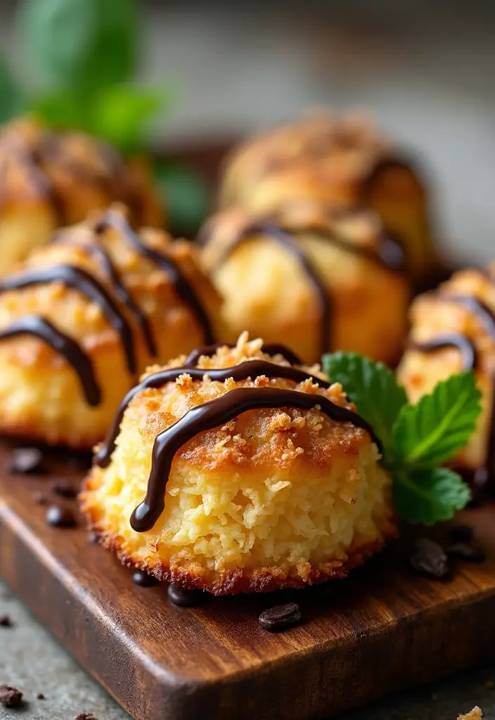 27 Vegan Gluten Free Dessert Recipes You’ll Love 8 27 Vegan Gluten Free Dessert Recipes You’ll Love - 2. Coconut Macaroons with Dark Chocolate Drizzle