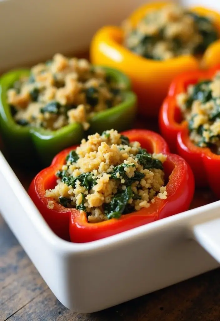 27 Vegan Hearts of Palm Recipes to Try This Week 100 27 Vegan Hearts of Palm Recipes to Try This Week - 16. Hearts of Palm and Spinach Stuffed Bell Peppers