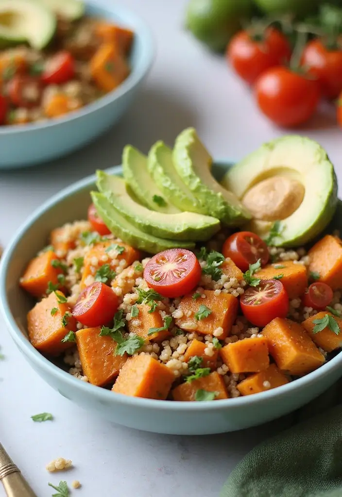 27 Vegan Sweet Potatoes Recipes for Every Occasion 90 27 Vegan Sweet Potatoes Recipes for Every Occasion - 14. Sweet Potato and Quinoa Bowl
