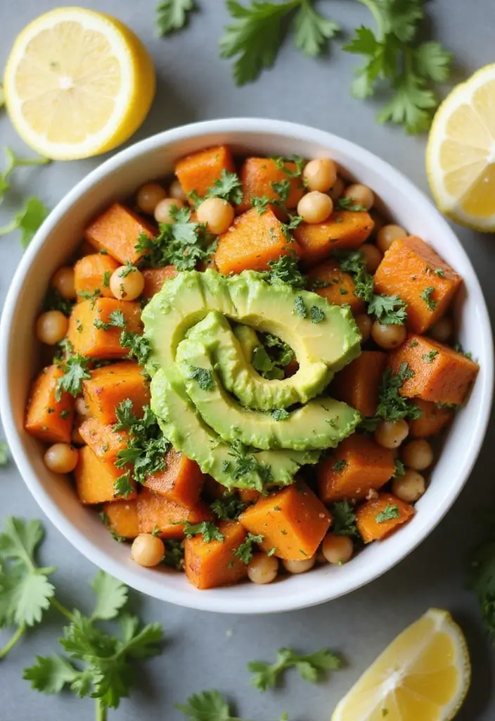 27 Vegan Sweet Potatoes Recipes for Every Occasion 55 27 Vegan Sweet Potatoes Recipes for Every Occasion - 9. Sweet Potato and Chickpea Salad