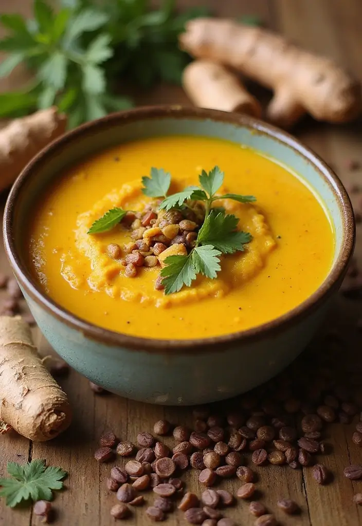 28 Vegan Gluten Free Soup Recipes for Comfort Nights 116 28 Vegan Gluten Free Soup Recipes for Comfort Nights - 18. Lentil Turmeric Soup