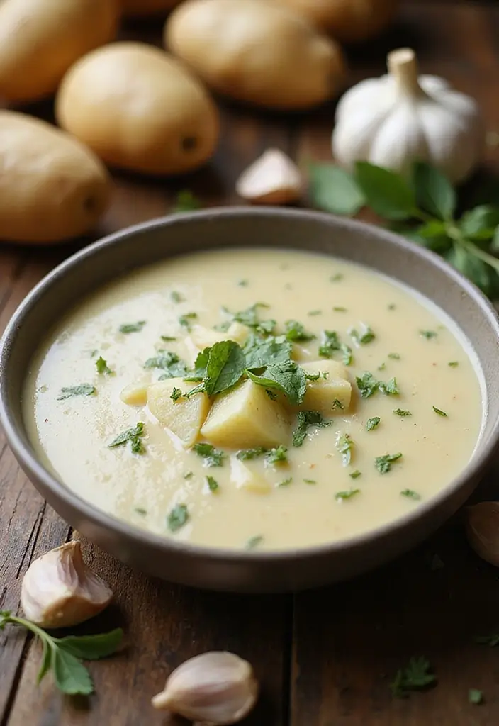28 Vegan Gluten Free Soup Recipes for Comfort Nights 186 28 Vegan Gluten Free Soup Recipes for Comfort Nights - 28. Garlic and Herb Potato Soup