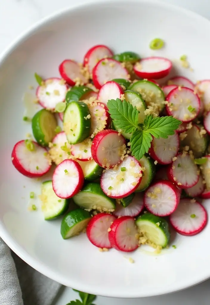 28 Vegan High Protein Low Carb Recipes for a Healthy Lifestyle 128 28 Vegan High Protein Low Carb Recipes for a Healthy Lifestyle - 22. Radish and Cucumber Salad