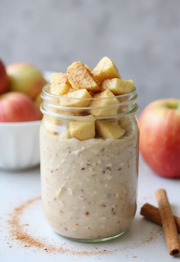 28 Vegan High Protein Low Carb Recipes for a Healthy Lifestyle 140 28 Vegan High Protein Low Carb Recipes for a Healthy Lifestyle - 24. Apple Cinnamon Overnight Oats