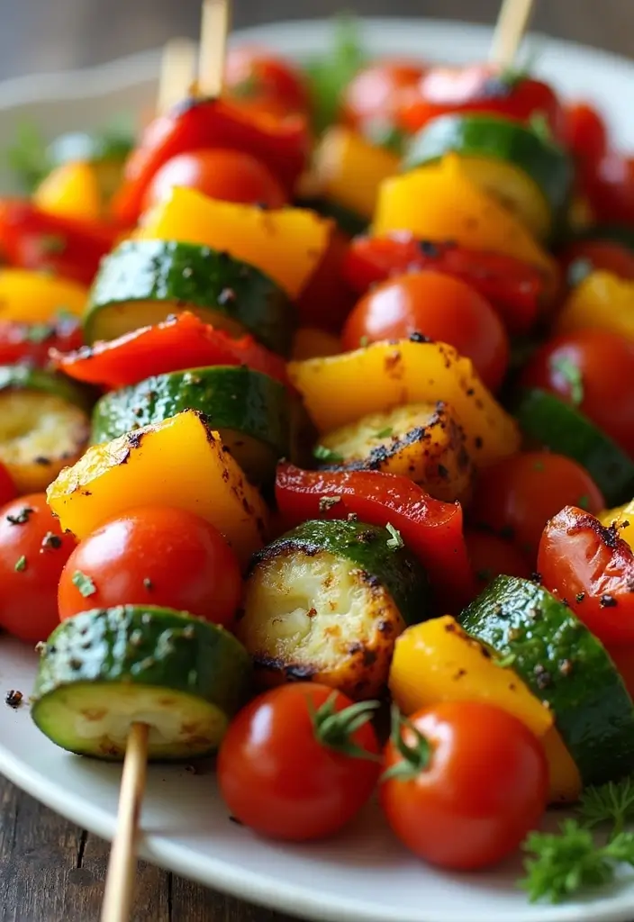 28 Vegan High Protein Low Carb Recipes for a Healthy Lifestyle 161 28 Vegan High Protein Low Carb Recipes for a Healthy Lifestyle - 27. Grilled Vegetable Skewers