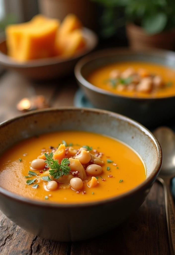 29 High Protein Vegan Soup Recipes for Cozy Evenings 76 29 High Protein Vegan Soup Recipes for Cozy Evenings - 12. Butternut Squash & Cannellini Bean Soup