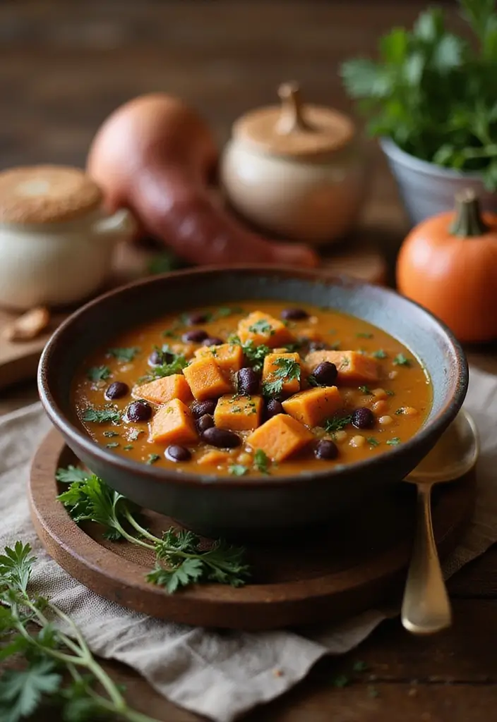 29 High Protein Vegan Soup Recipes for Cozy Evenings 114 29 High Protein Vegan Soup Recipes for Cozy Evenings - 18. Sweet Potato & Black Bean Soup