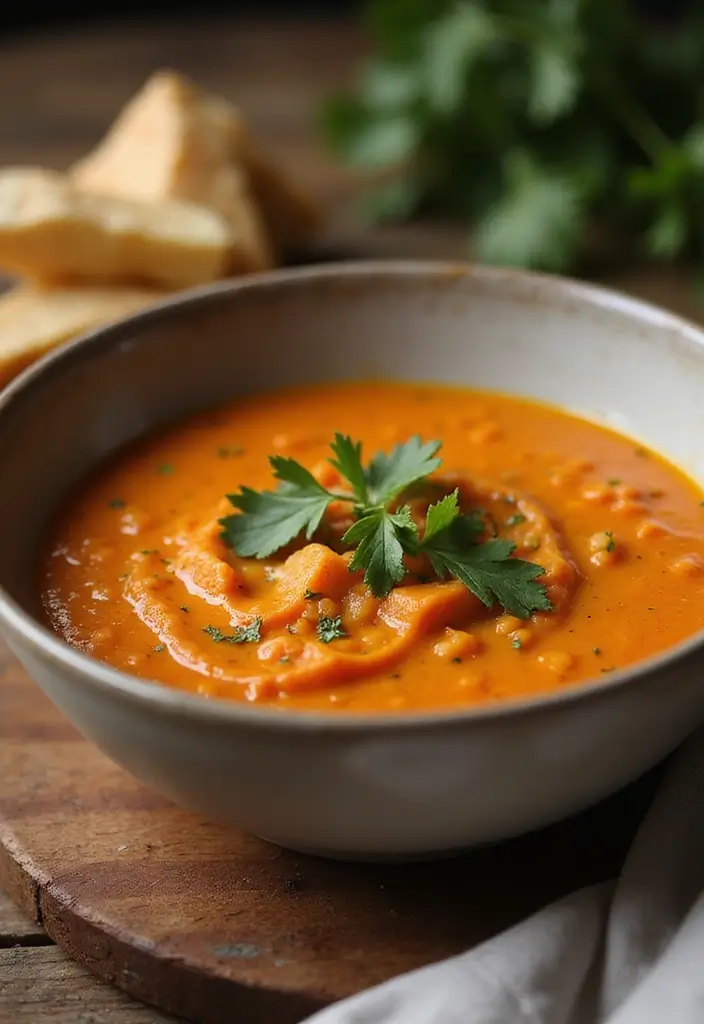 29 High Protein Vegan Soup Recipes for Cozy Evenings 128 29 High Protein Vegan Soup Recipes for Cozy Evenings - 20. Red Lentil & Sweet Potato Soup