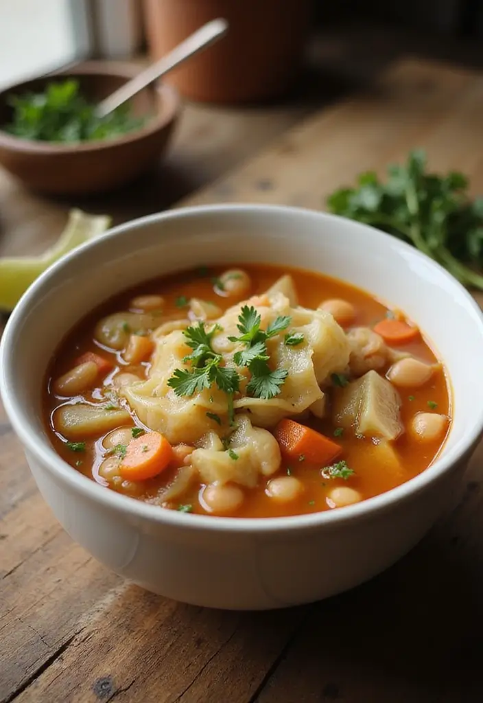 29 High Protein Vegan Soup Recipes for Cozy Evenings 135 29 High Protein Vegan Soup Recipes for Cozy Evenings - 21. Cabbage & Bean Soup