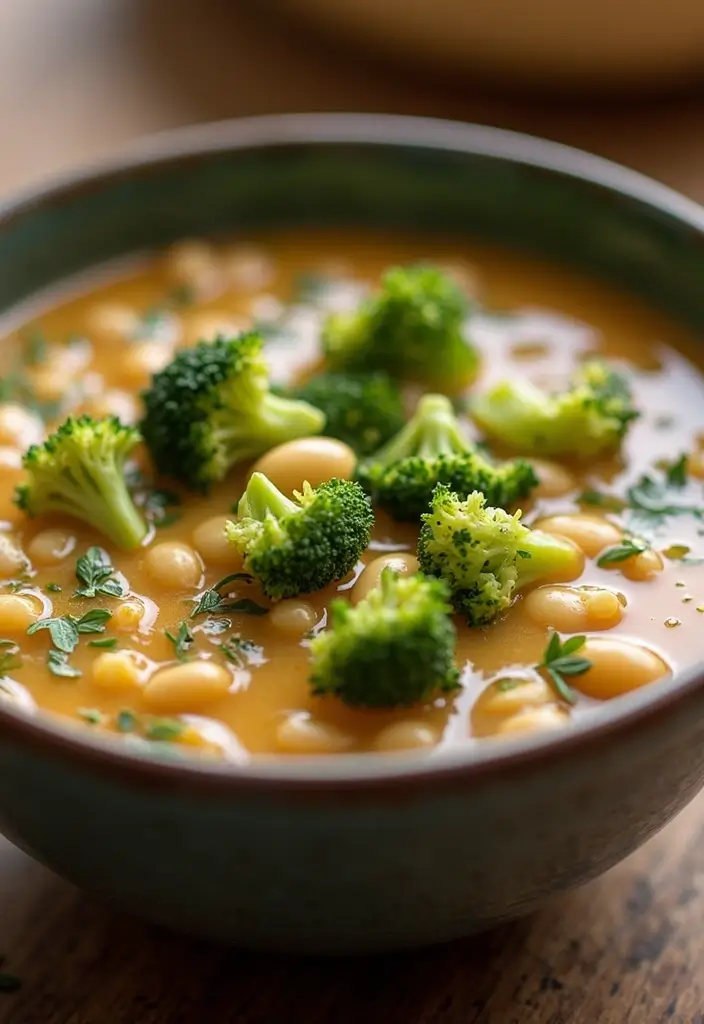 29 High Protein Vegan Soup Recipes for Cozy Evenings 149 29 High Protein Vegan Soup Recipes for Cozy Evenings - 23. Broccoli & White Bean Soup