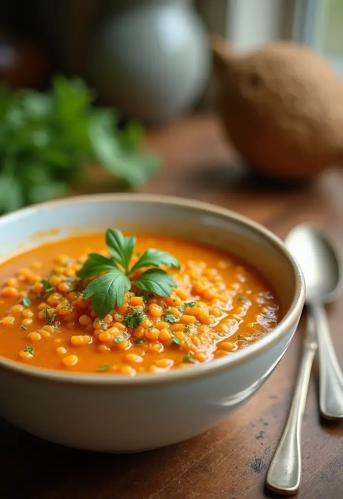29 High Protein Vegan Soup Recipes for Cozy Evenings 191 29 High Protein Vegan Soup Recipes for Cozy Evenings - 29. Coconut Lentil Soup