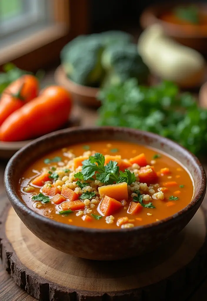 29 High Protein Vegan Soup Recipes for Cozy Evenings 22 29 High Protein Vegan Soup Recipes for Cozy Evenings - 4. Quinoa & Vegetable Soup
