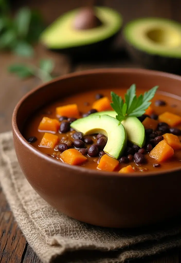 29 High Protein Vegan Soup Recipes for Cozy Evenings 36 29 High Protein Vegan Soup Recipes for Cozy Evenings - 6. Black Bean & Sweet Potato Soup