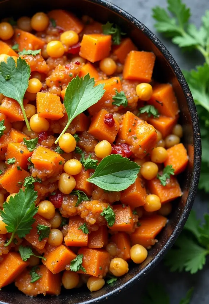 29 Vegan Garbanzo Bean Recipes for Easy Dinners - 10. Chickpea and Sweet Potato Hash