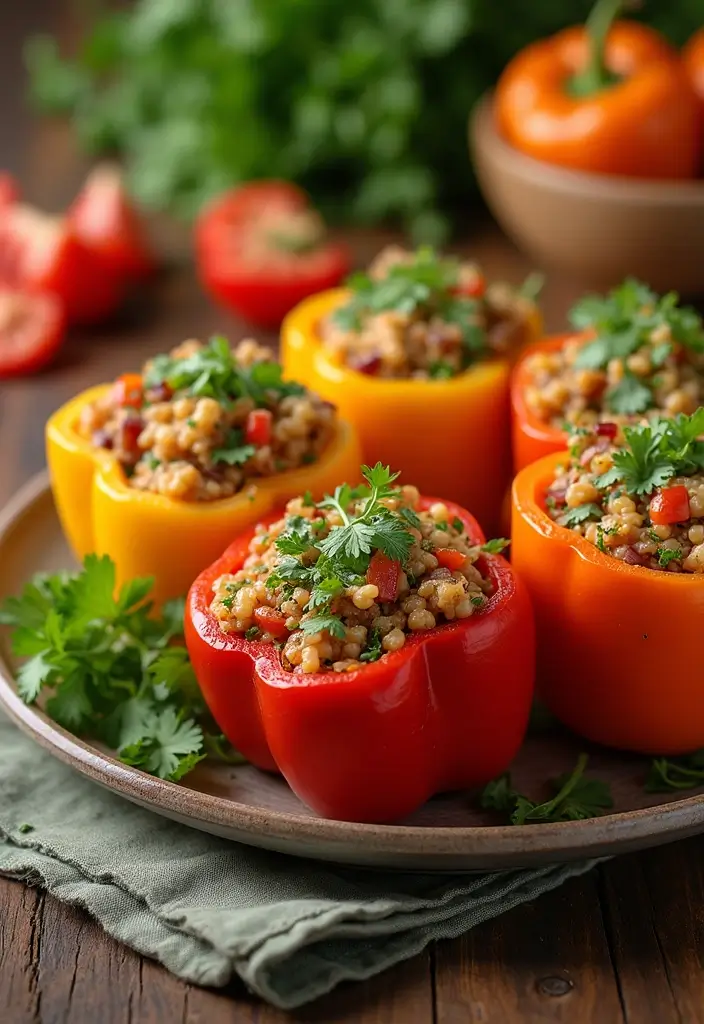 29 Vegan Garbanzo Bean Recipes for Easy Dinners - 12. Chickpea Stuffed Peppers